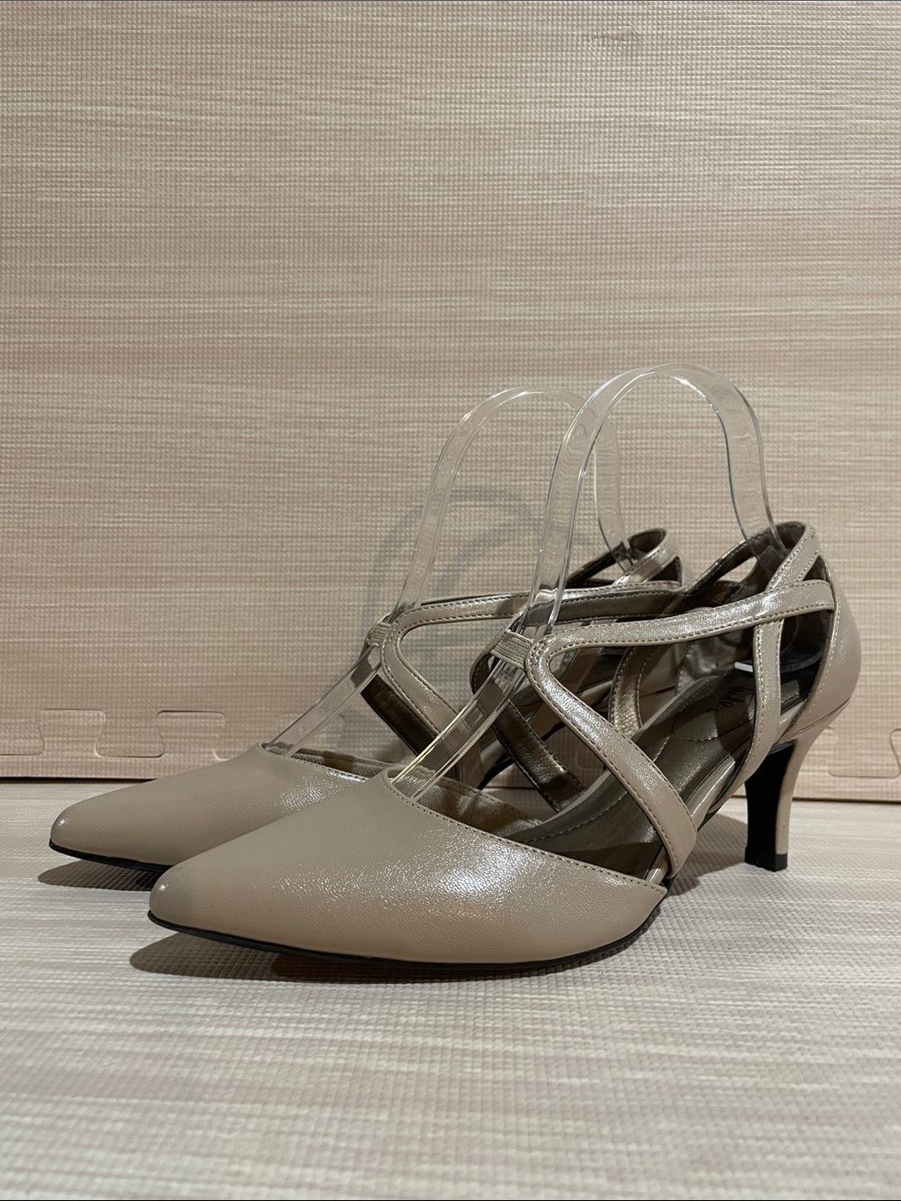 Life Stride Women's Taupe Strappy Pointed-Toe Heels